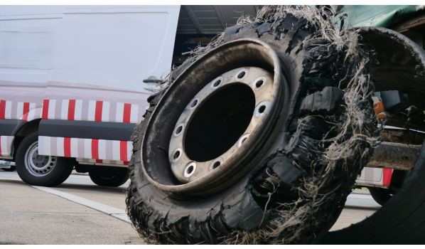 16321 Rüdnitz, Radwechsel und Felgentausch für einen Autotransporter auf dem Parkplatz